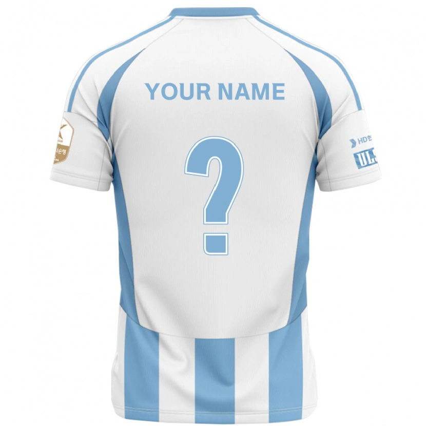 Danxen Bambino Maglia Il Tuo Nome #0 Bianco Azzurro Cielo Kit Gara Away 2025/26 Maglietta