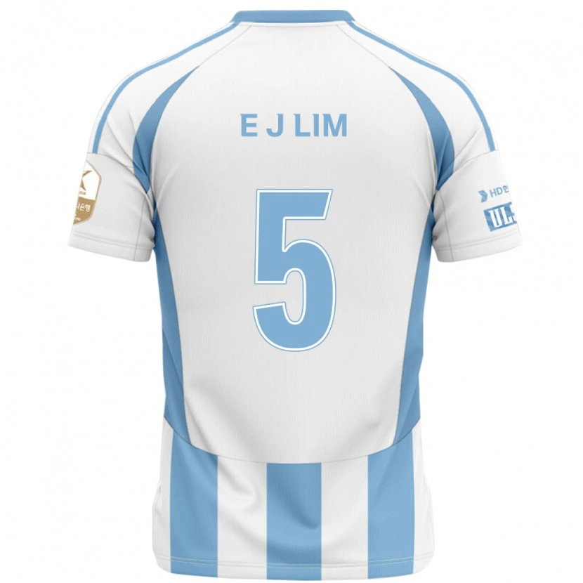 Danxen Bambino Maglia Jong-Eun Lim #5 Bianco Azzurro Cielo Kit Gara Away 2025/26 Maglietta