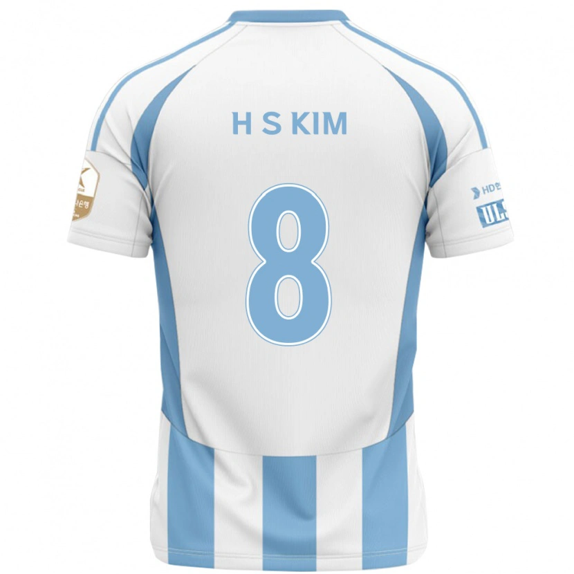 Danxen Bambino Maglia Seung-Hyun Kim #8 Bianco Azzurro Cielo Kit Gara Away 2025/26 Maglietta