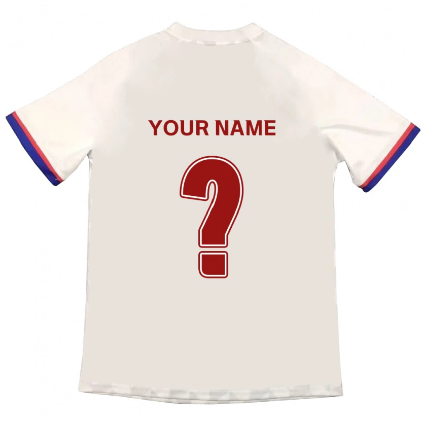 Danxen Bambino Maglia Il Tuo Nome #0 Bianco Sporco Rosso Kit Gara Away 2025/26 Maglietta