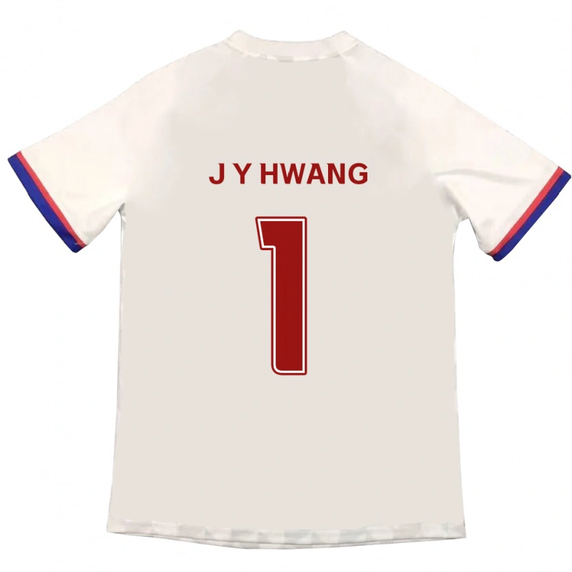Danxen Bambino Maglia Jae-Yun Hwang #1 Bianco Sporco Rosso Kit Gara Away 2025/26 Maglietta