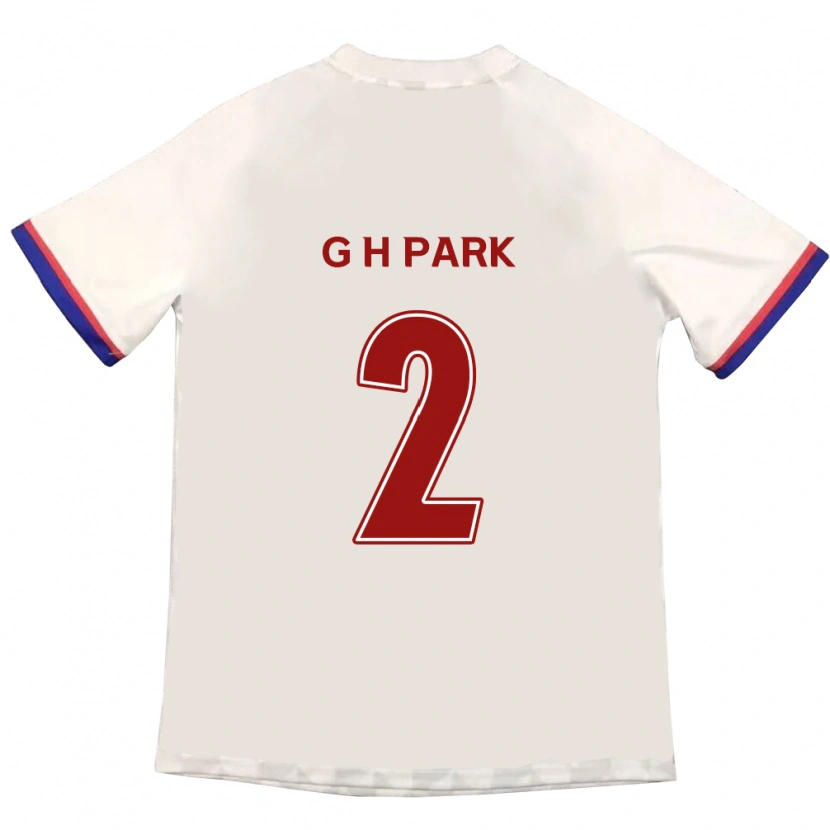 Danxen Bambino Maglia Hyo-Geun Park #2 Bianco Sporco Rosso Kit Gara Away 2025/26 Maglietta