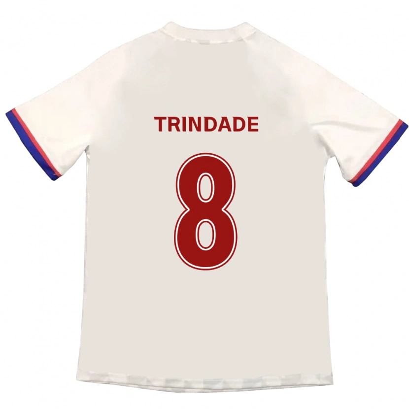 Danxen Bambino Maglia Matheus Trindade #8 Bianco Sporco Rosso Kit Gara Away 2025/26 Maglietta