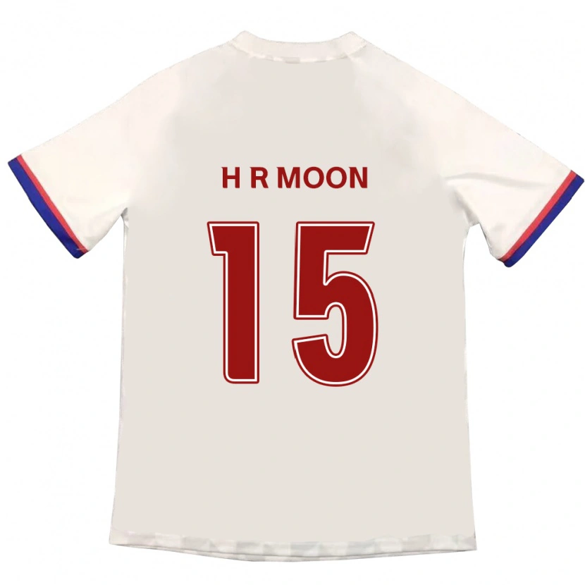 Danxen Bambino Maglia Ha-Rang Moon #15 Bianco Sporco Rosso Kit Gara Away 2025/26 Maglietta