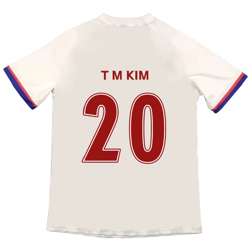 Danxen Bambino Maglia Tae-Min Kim #20 Bianco Sporco Rosso Kit Gara Away 2025/26 Maglietta
