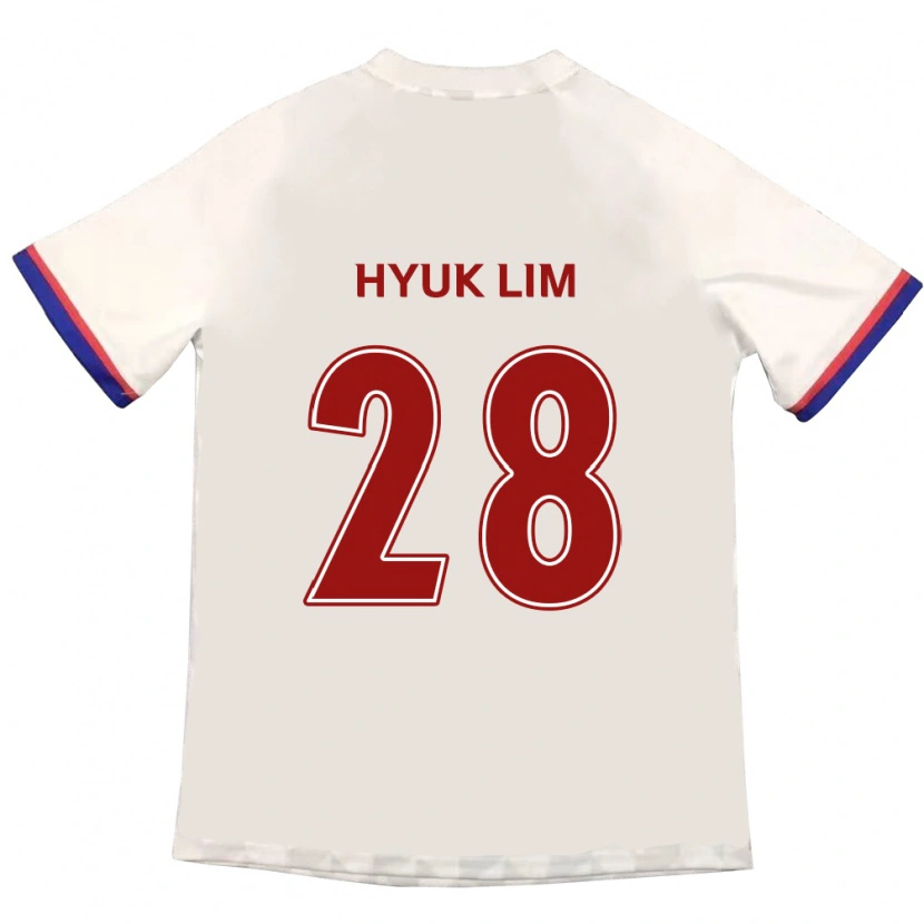 Danxen Bambino Maglia Hyuk Lim #28 Bianco Sporco Rosso Kit Gara Away 2025/26 Maglietta