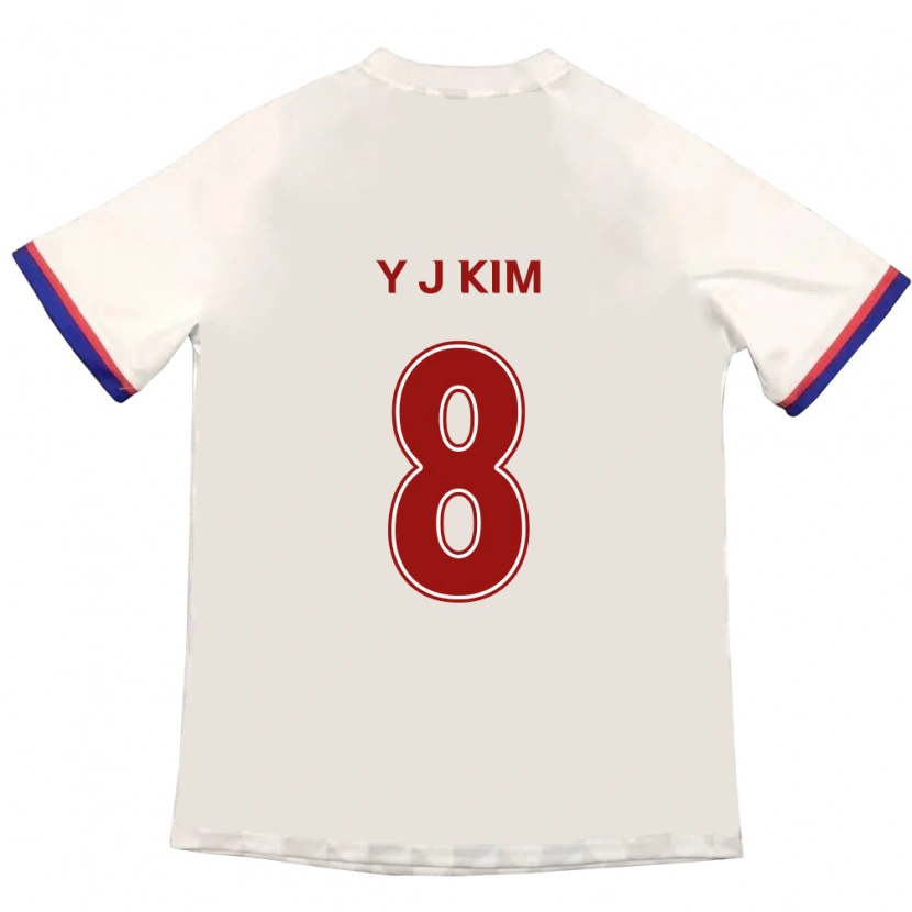 Danxen Bambino Maglia Kim Yun-Ji #8 Bianco Sporco Rosso Kit Gara Away 2025/26 Maglietta