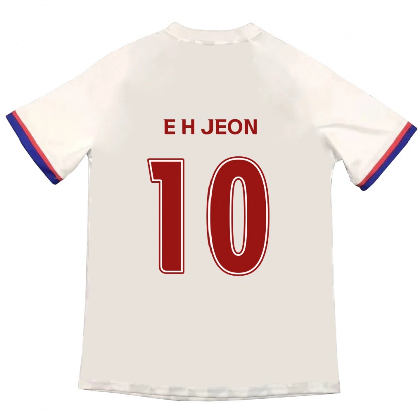 Danxen Bambino Maglia Jeon Eun-Ha #10 Bianco Sporco Rosso Kit Gara Away 2025/26 Maglietta