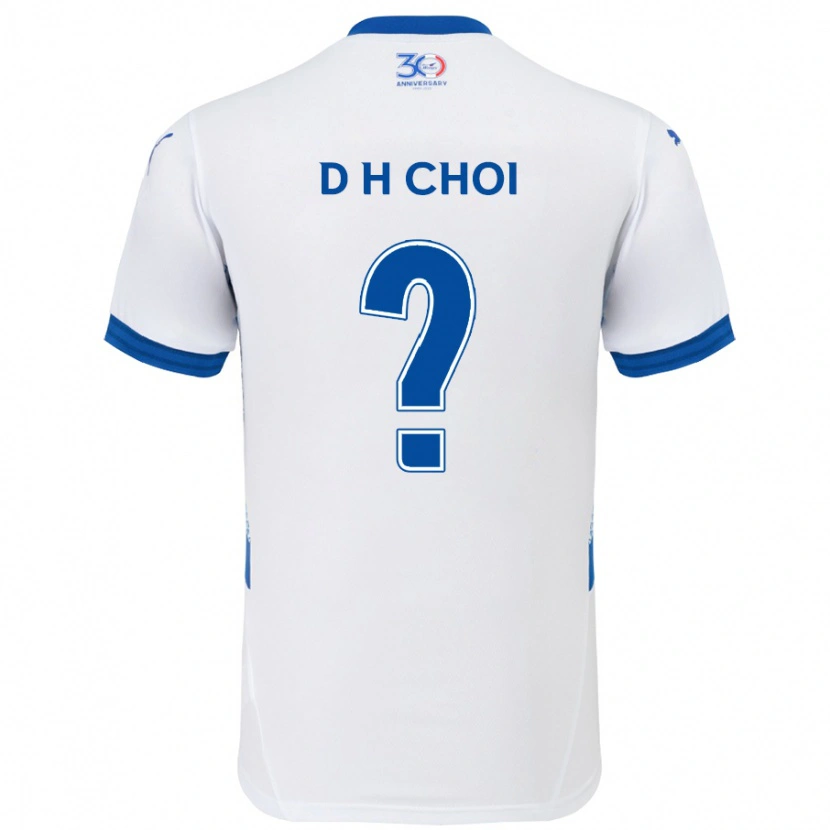 Danxen Bambino Maglia Da-Hun Choi #0 Bianco Blu Royal Kit Gara Away 2025/26 Maglietta