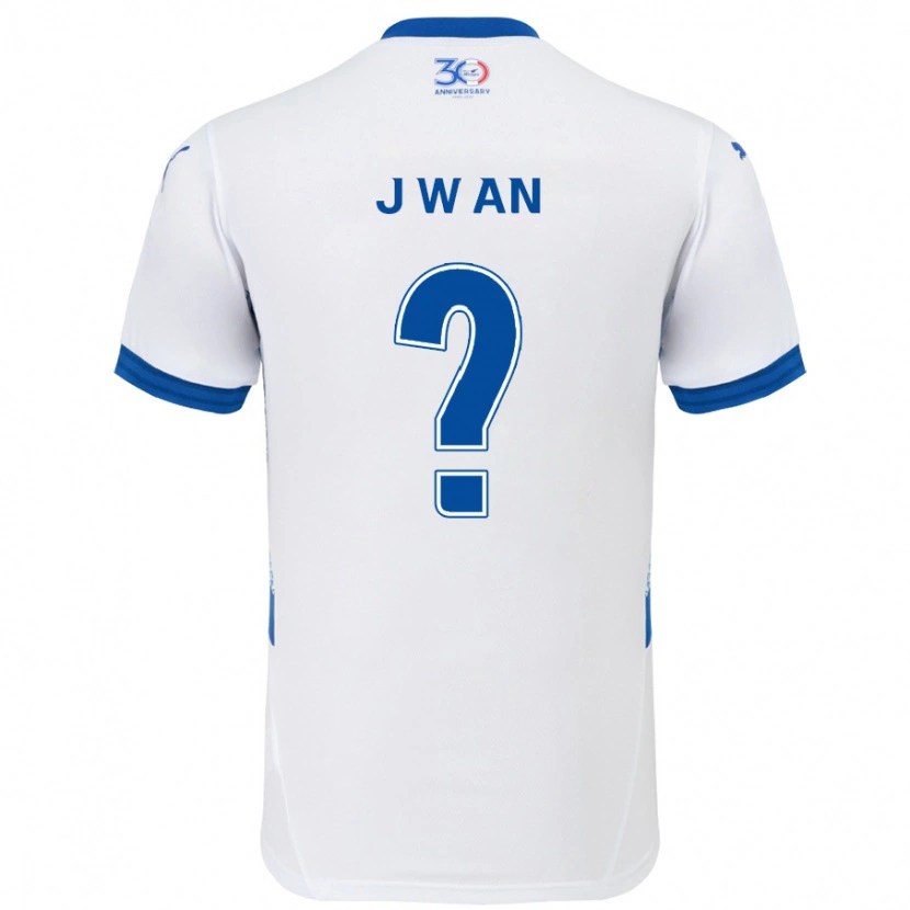 Danxen Bambino Maglia Joo-Wan An #0 Bianco Blu Royal Kit Gara Away 2025/26 Maglietta