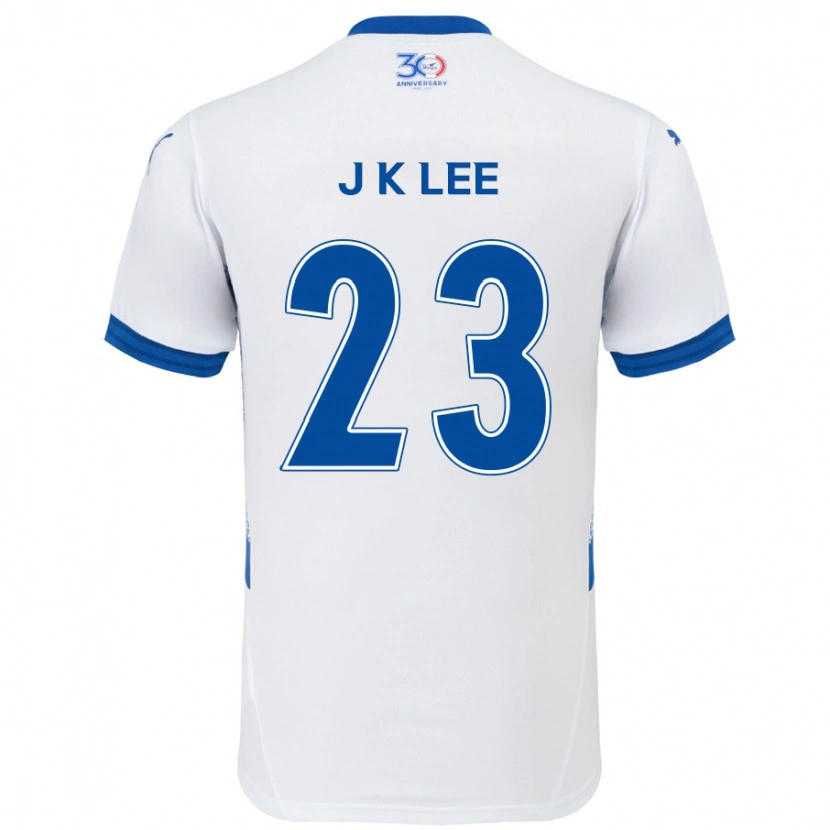 Danxen Bambino Maglia Ki-Je Lee #23 Bianco Blu Royal Kit Gara Away 2025/26 Maglietta