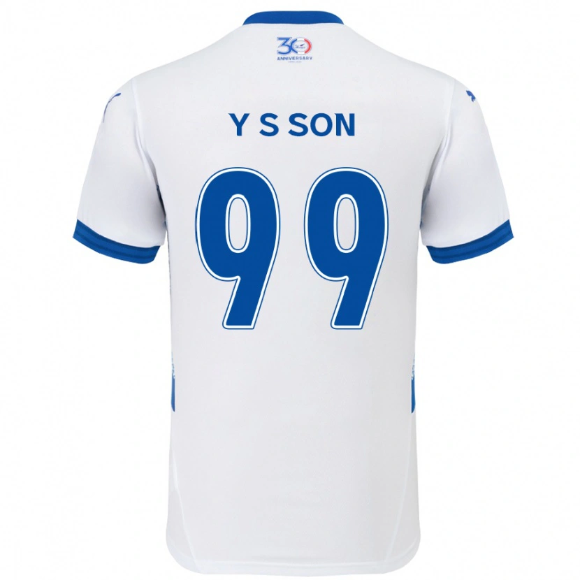 Danxen Bambino Maglia Suk-Yong Son #99 Bianco Blu Royal Kit Gara Away 2025/26 Maglietta