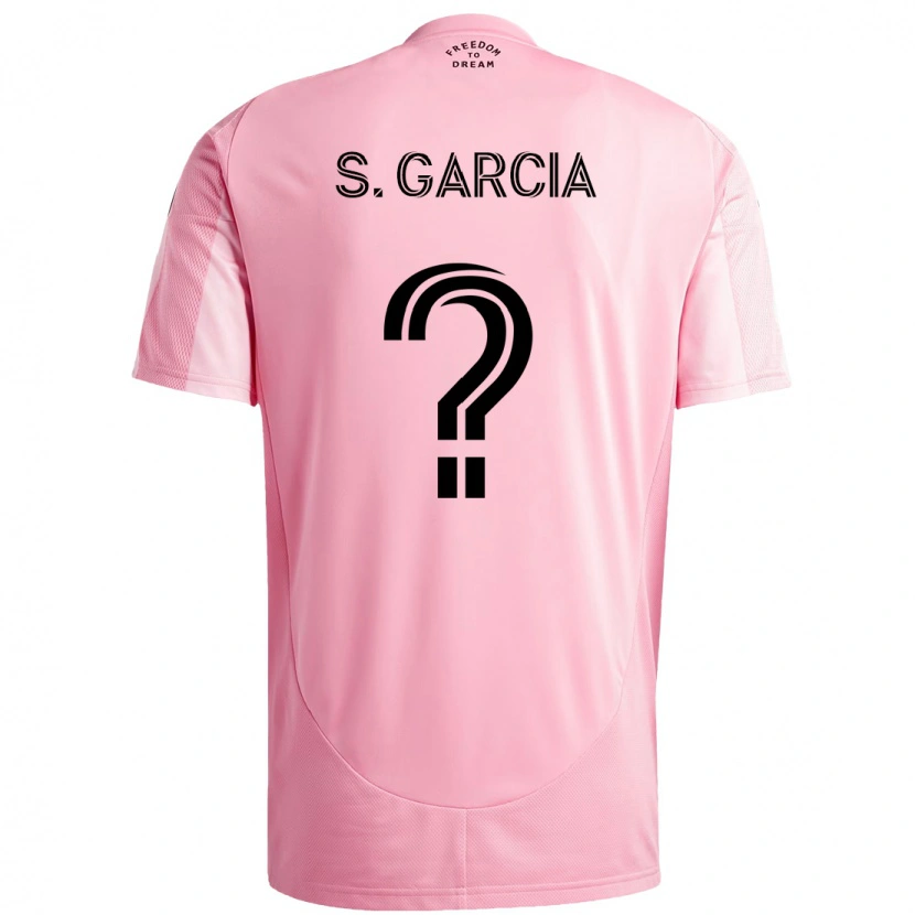 Danxen Uomo Maglia Santiago Garcia #0 Rosa Nero Kit Gara Home 2025/26 Maglietta