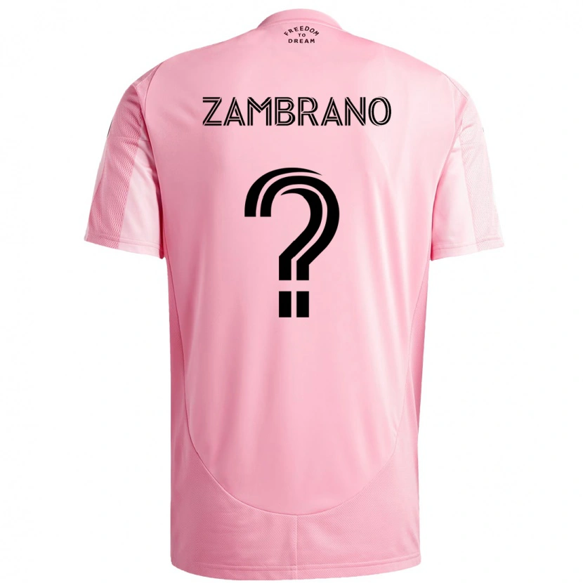 Danxen Uomo Maglia Matteo Zambrano #0 Rosa Nero Kit Gara Home 2025/26 Maglietta