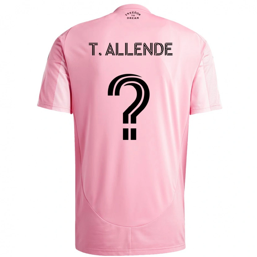 Danxen Uomo Maglia Tadeo Allende #0 Rosa Nero Kit Gara Home 2025/26 Maglietta