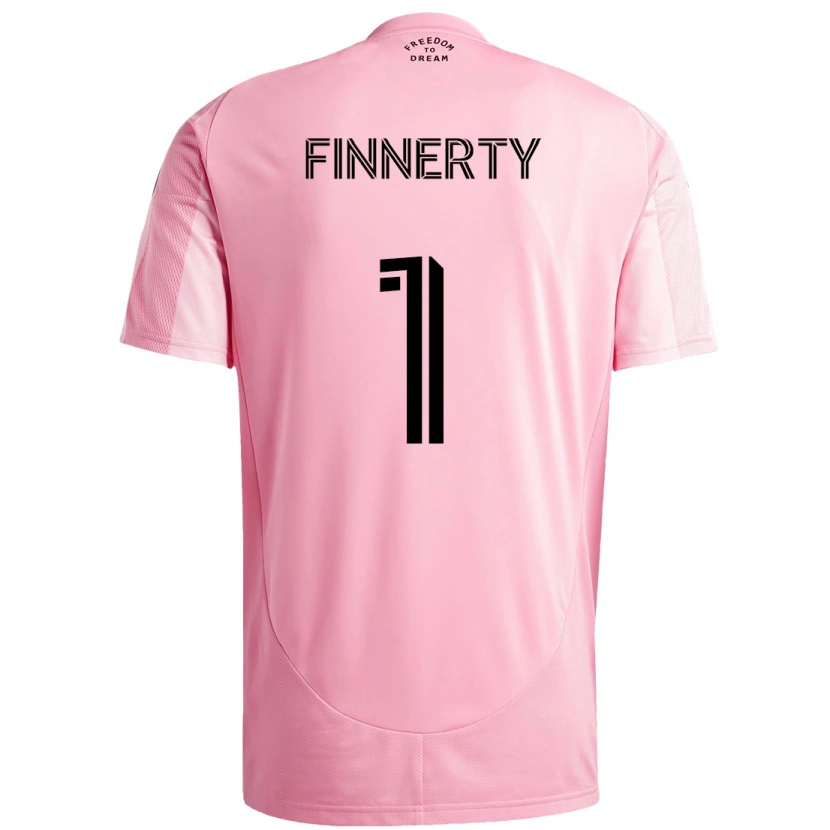 Danxen Uomo Maglia Owen Finnerty #1 Rosa Nero Kit Gara Home 2025/26 Maglietta