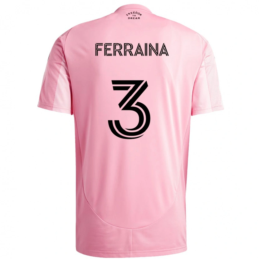 Danxen Uomo Maglia Giovanni Ferraina #3 Rosa Nero Kit Gara Home 2025/26 Maglietta