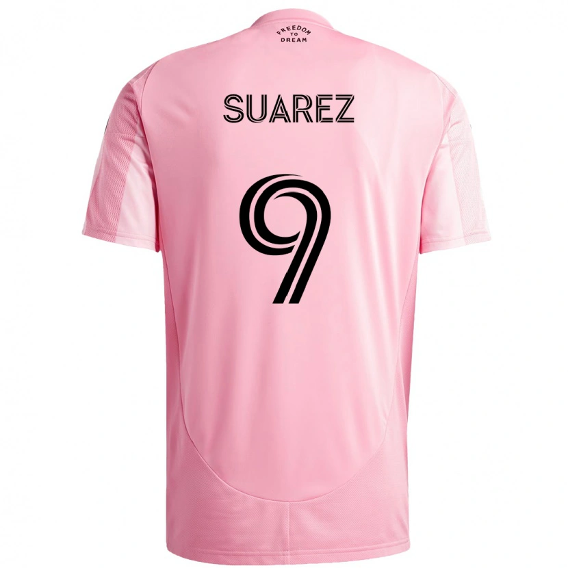 Danxen Uomo Maglia Luis Suárez #9 Rosa Nero Kit Gara Home 2025/26 Maglietta