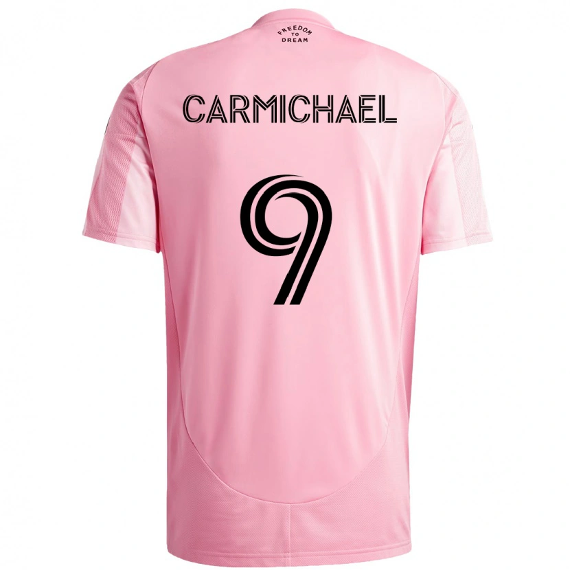 Danxen Uomo Maglia Ryan Carmichael #9 Rosa Nero Kit Gara Home 2025/26 Maglietta
