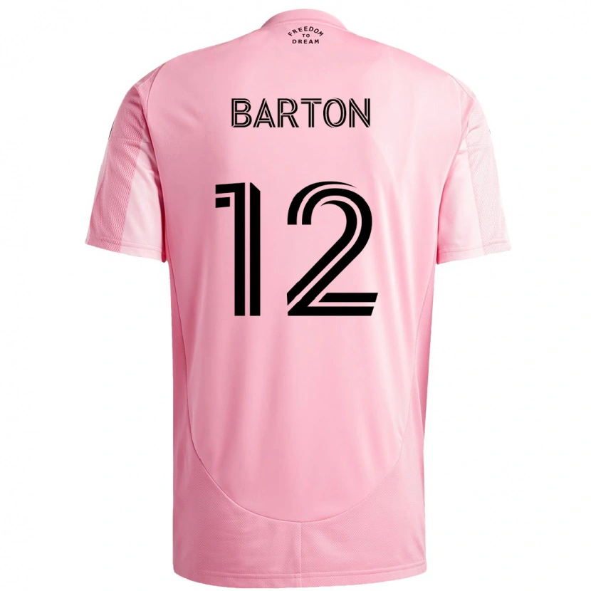 Danxen Uomo Maglia Tye Barton #12 Rosa Nero Kit Gara Home 2025/26 Maglietta