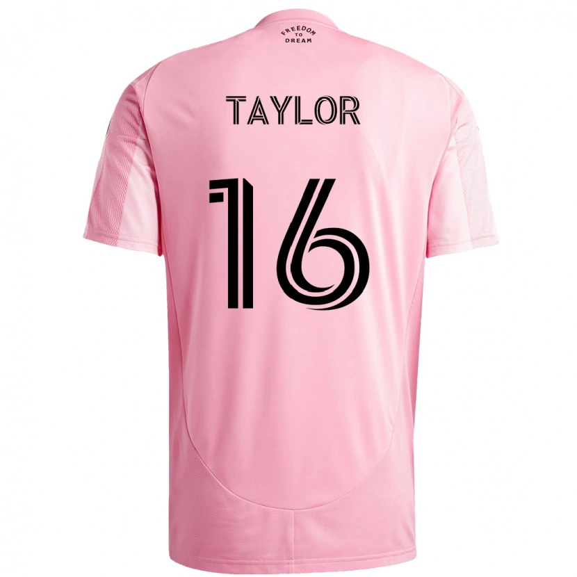 Danxen Uomo Maglia Robert Taylor #16 Rosa Nero Kit Gara Home 2025/26 Maglietta