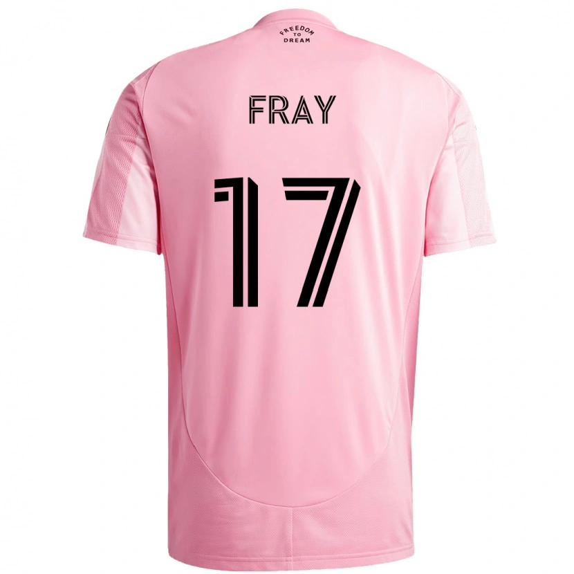 Danxen Uomo Maglia Ian Fray #17 Rosa Nero Kit Gara Home 2025/26 Maglietta