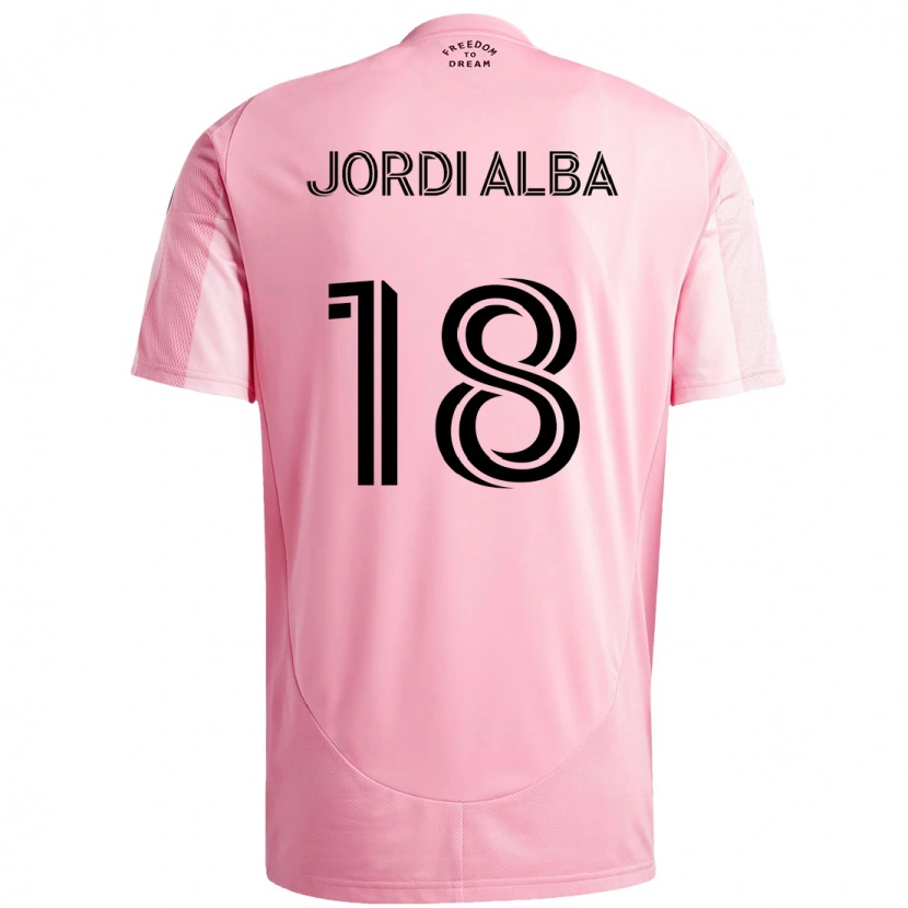 Danxen Uomo Maglia Jordi Alba #18 Rosa Nero Kit Gara Home 2025/26 Maglietta