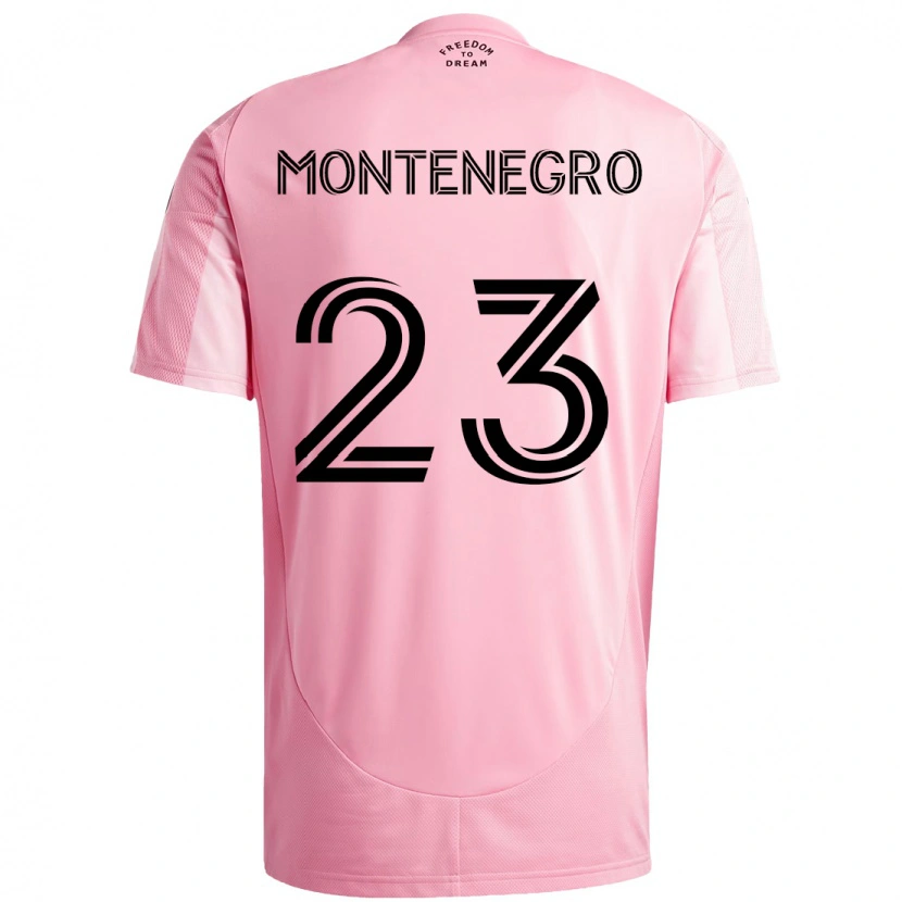 Danxen Uomo Maglia Ricardo Montenegro #23 Rosa Nero Kit Gara Home 2025/26 Maglietta