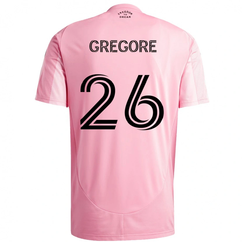Danxen Uomo Maglia Gregore #26 Rosa Nero Kit Gara Home 2025/26 Maglietta