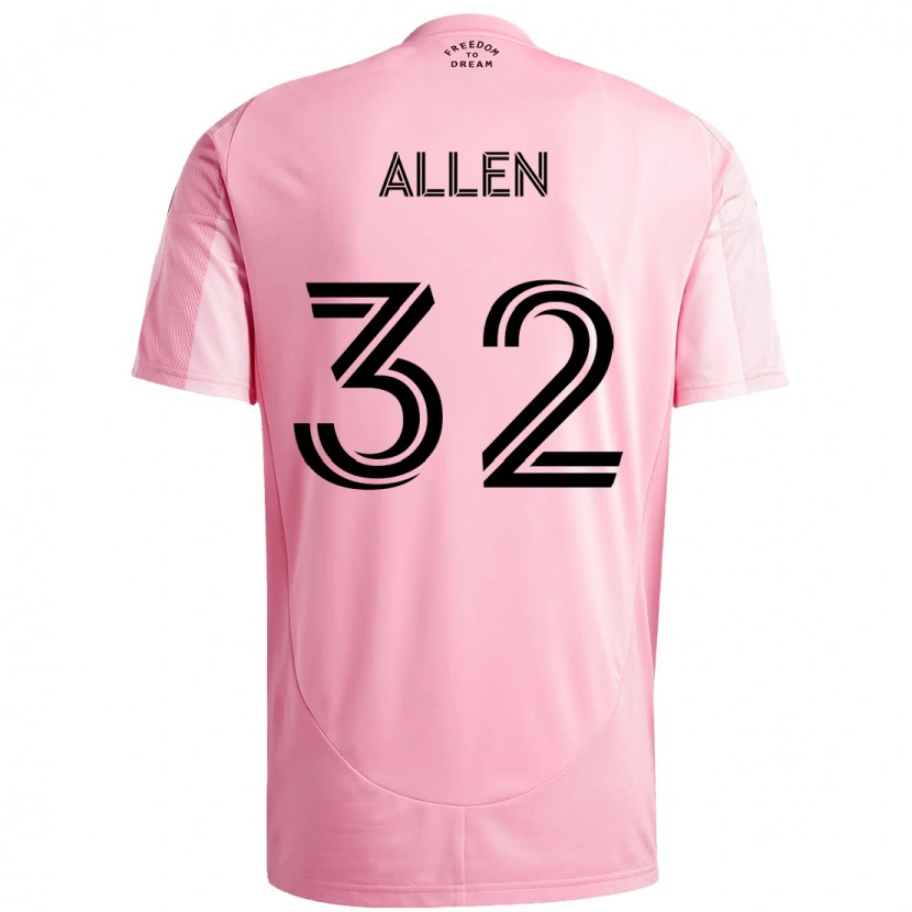 Danxen Uomo Maglia Noah Allen #32 Rosa Nero Kit Gara Home 2025/26 Maglietta