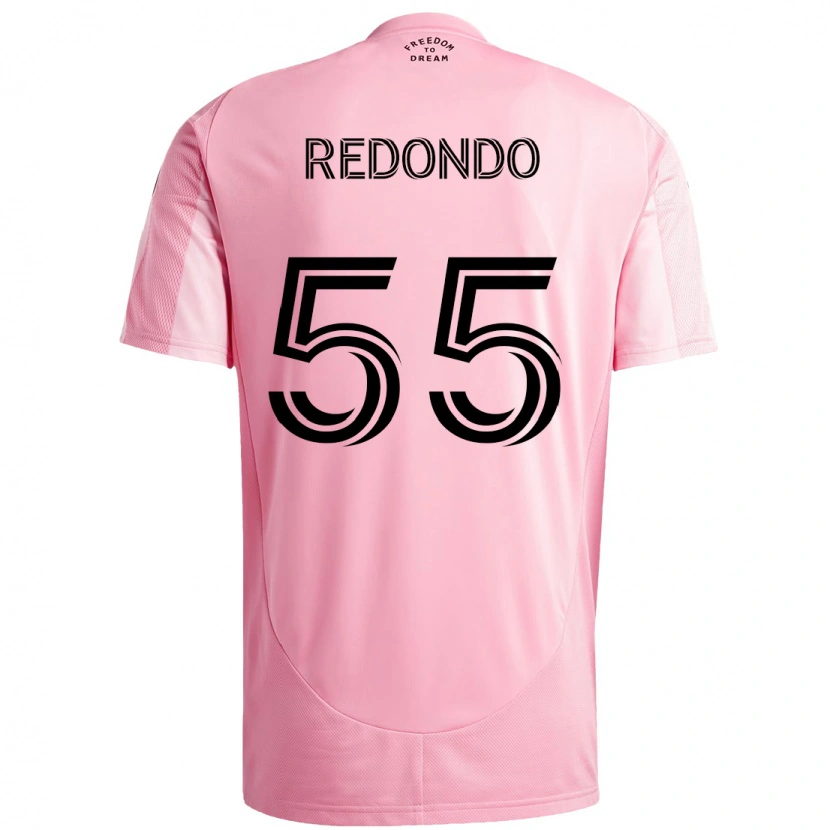 Danxen Uomo Maglia Federico Redondo #55 Rosa Nero Kit Gara Home 2025/26 Maglietta