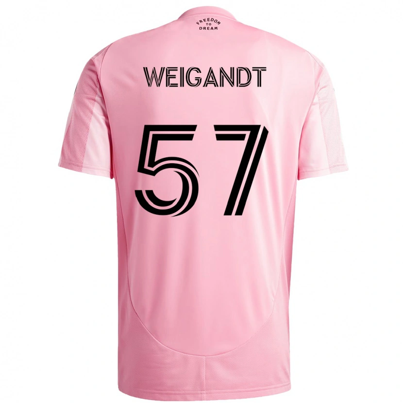 Danxen Uomo Maglia Marcelo Weigandt #57 Rosa Nero Kit Gara Home 2025/26 Maglietta