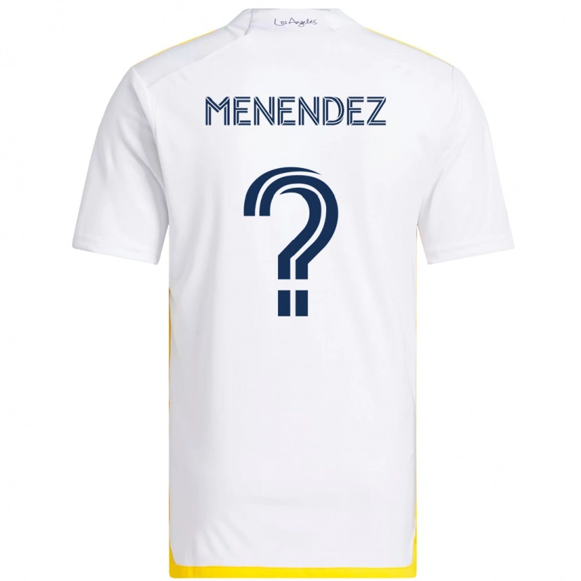 Danxen Uomo Maglia Alexsander Menendez #0 Bianco Giallo Kit Gara Home 2025/26 Maglietta