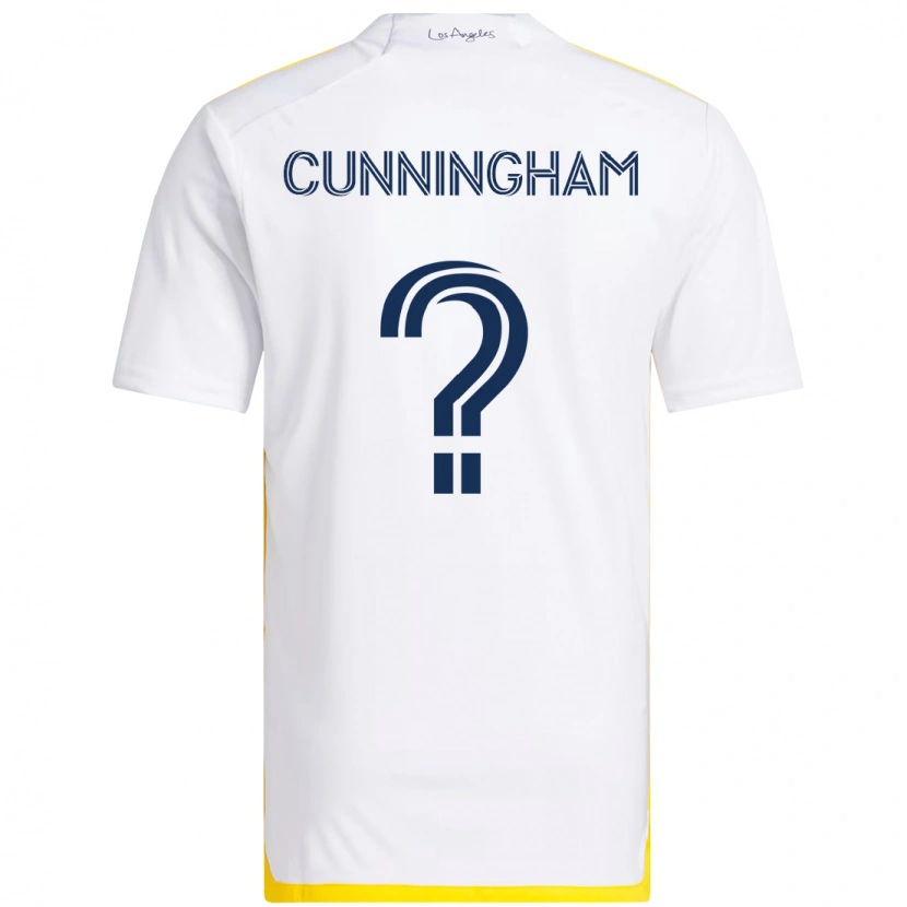 Danxen Uomo Maglia Joaquin Cunningham #0 Bianco Giallo Kit Gara Home 2025/26 Maglietta