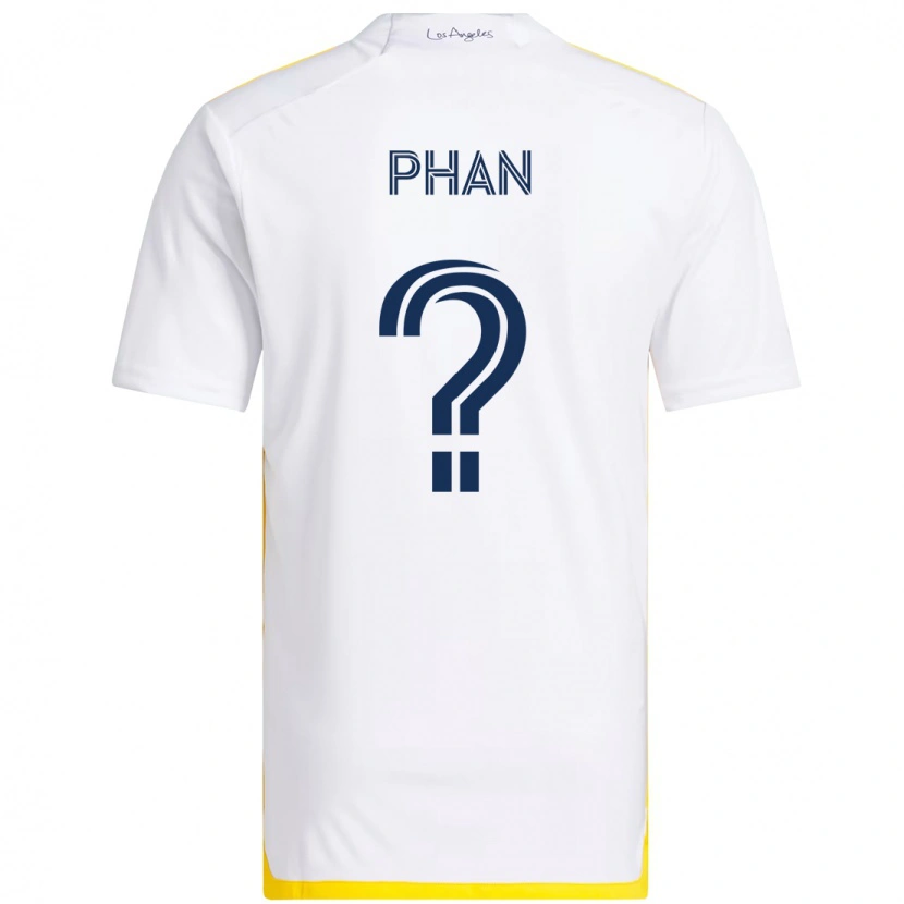 Danxen Uomo Maglia Brett Phan #0 Bianco Giallo Kit Gara Home 2025/26 Maglietta