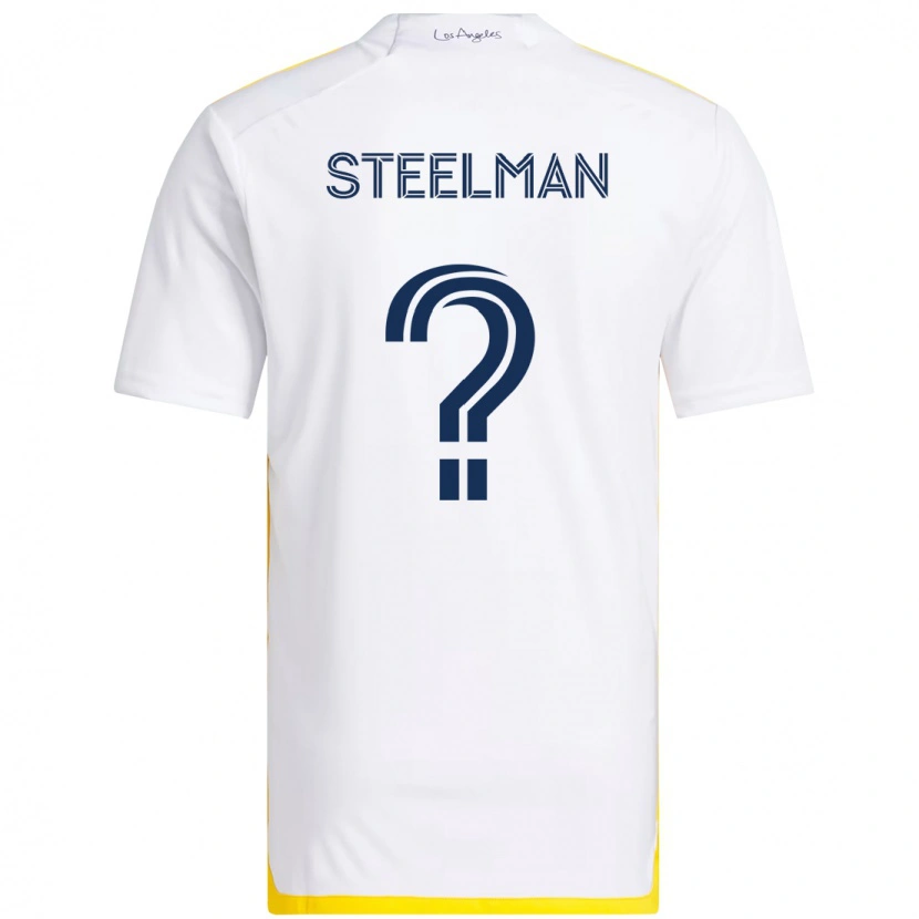 Danxen Uomo Maglia Maximus Steelman #0 Bianco Giallo Kit Gara Home 2025/26 Maglietta