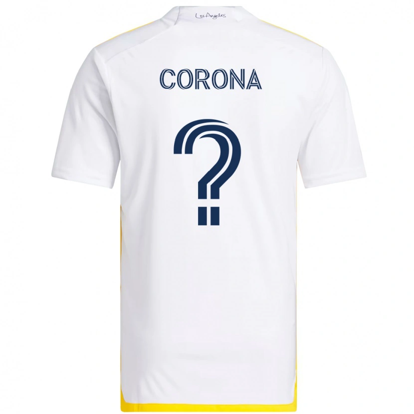 Danxen Uomo Maglia Javier Corona #0 Bianco Giallo Kit Gara Home 2025/26 Maglietta