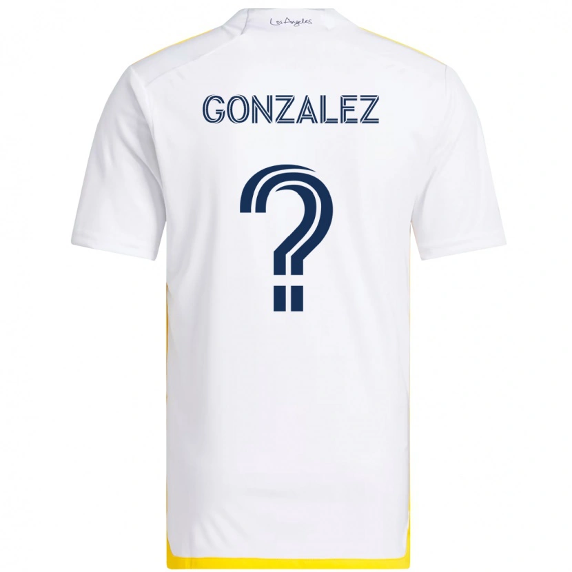 Danxen Uomo Maglia Miguel Gonzalez #0 Bianco Giallo Kit Gara Home 2025/26 Maglietta