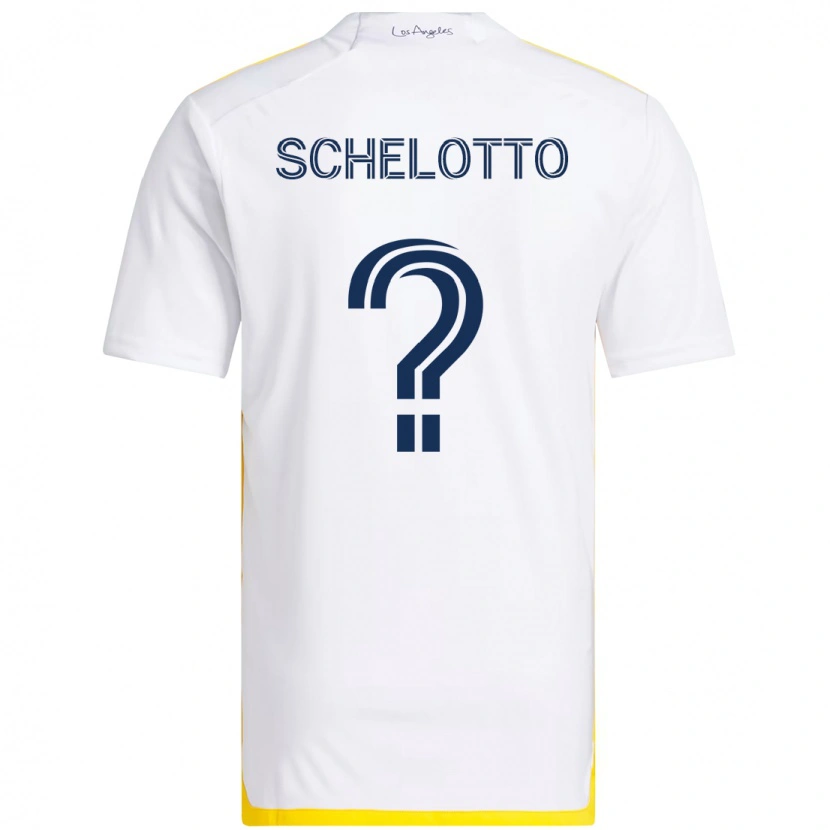 Danxen Uomo Maglia Nicolas Barros Schelotto #0 Bianco Giallo Kit Gara Home 2025/26 Maglietta