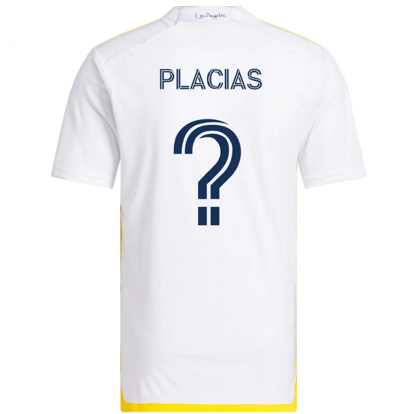 Danxen Uomo Maglia Julian Placias #0 Bianco Giallo Kit Gara Home 2025/26 Maglietta