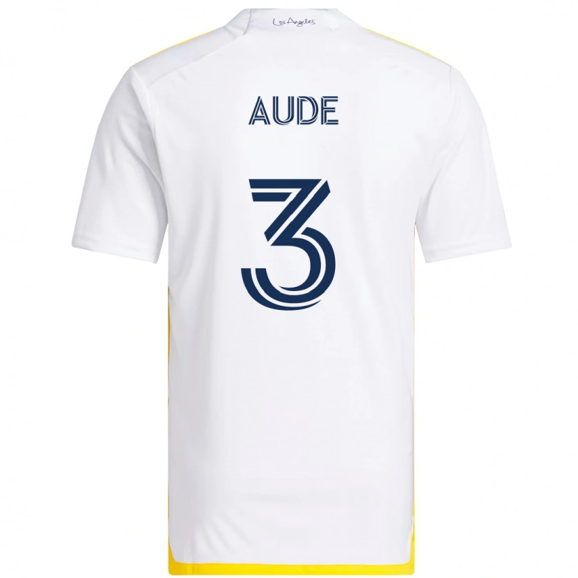 Danxen Uomo Maglia Julián Aude #3 Bianco Giallo Kit Gara Home 2025/26 Maglietta