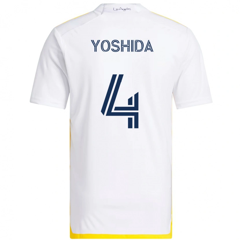 Danxen Uomo Maglia Maya Yoshida #4 Bianco Giallo Kit Gara Home 2025/26 Maglietta