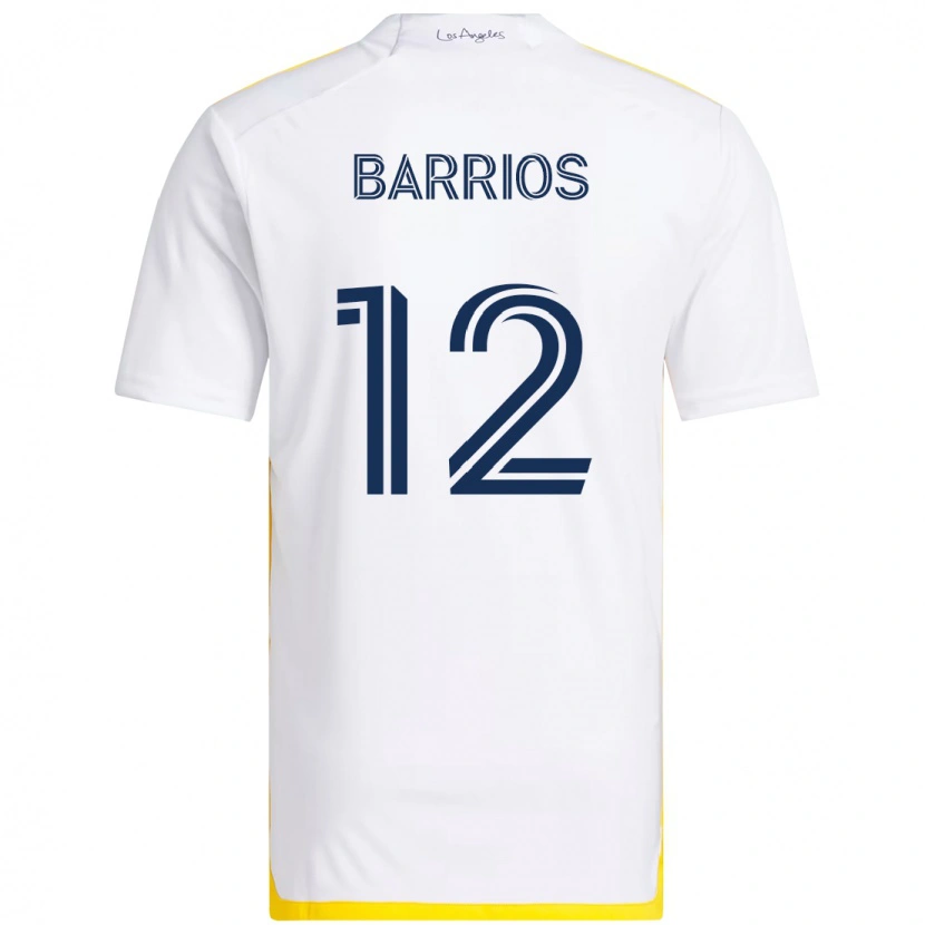 Danxen Uomo Maglia Michael Barrios #12 Bianco Giallo Kit Gara Home 2025/26 Maglietta