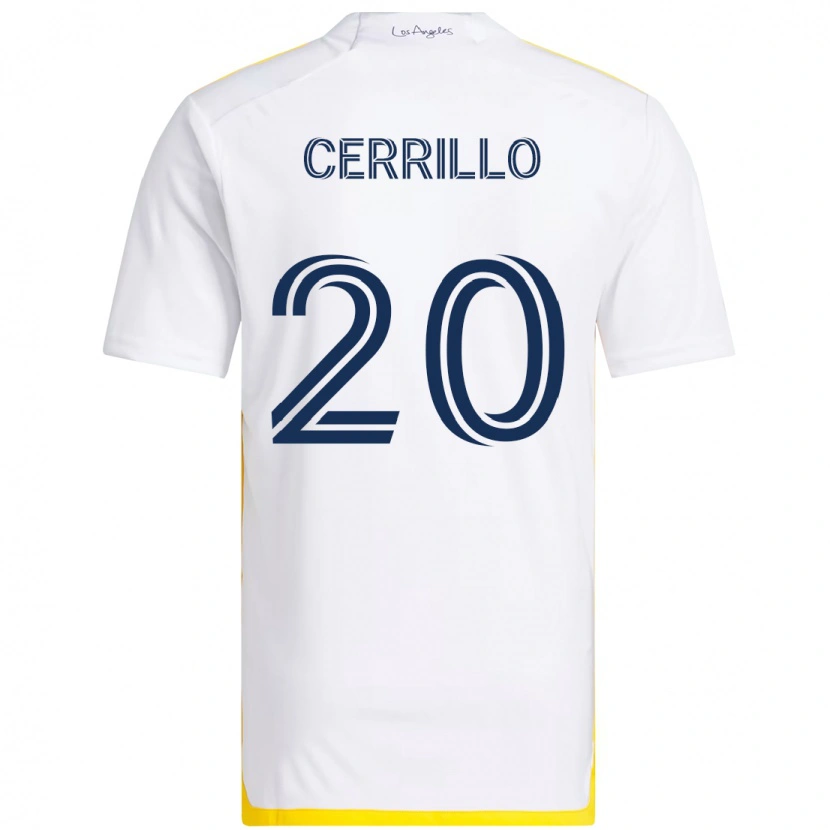 Danxen Uomo Maglia Edwin Cerrillo #20 Bianco Giallo Kit Gara Home 2025/26 Maglietta