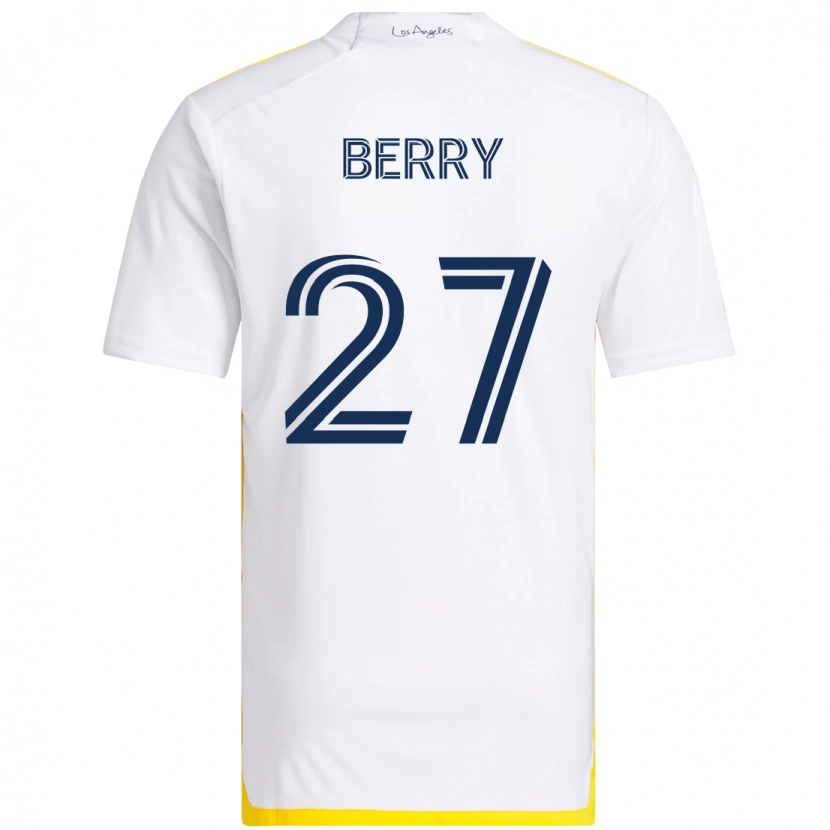 Danxen Uomo Maglia Miguel Berry #27 Bianco Giallo Kit Gara Home 2025/26 Maglietta