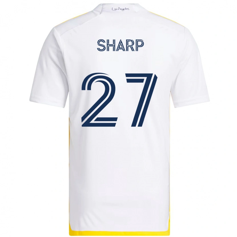 Danxen Uomo Maglia Billy Sharp #27 Bianco Giallo Kit Gara Home 2025/26 Maglietta