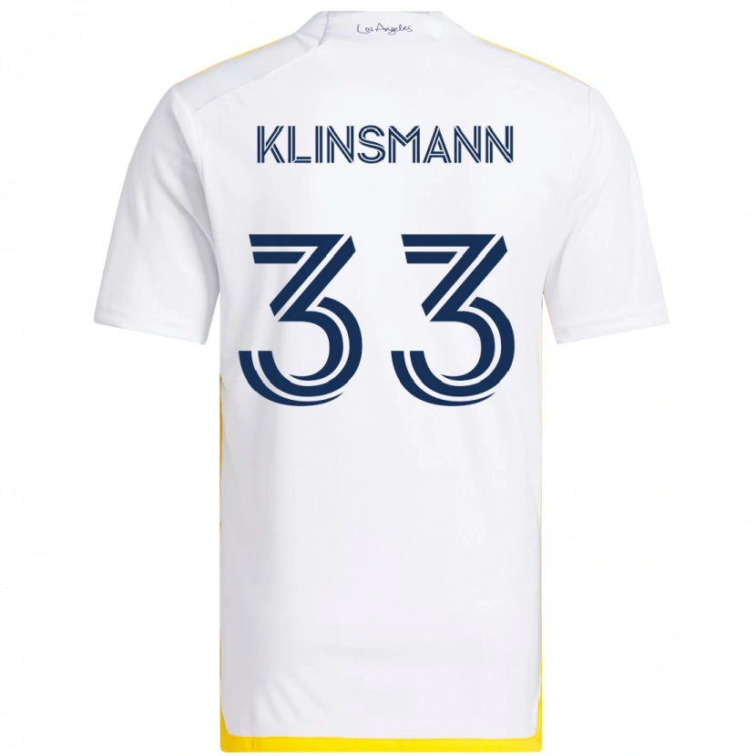 Danxen Uomo Maglia Jonathan Klinsmann #33 Bianco Giallo Kit Gara Home 2025/26 Maglietta
