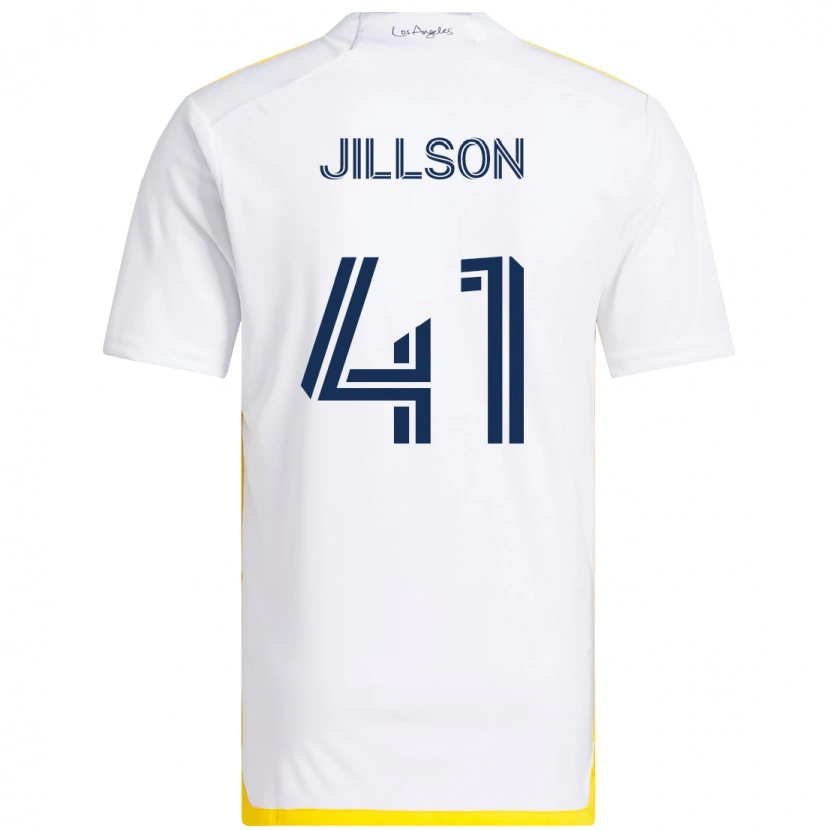 Danxen Uomo Maglia Simon Jillson #41 Bianco Giallo Kit Gara Home 2025/26 Maglietta