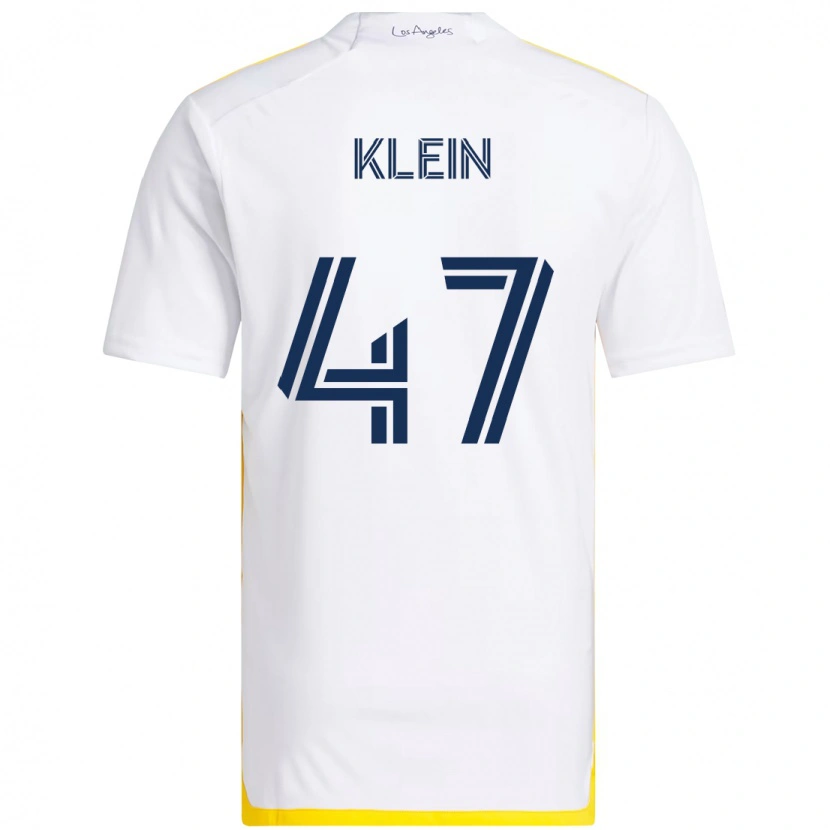 Danxen Uomo Maglia Carson Klein #47 Bianco Giallo Kit Gara Home 2025/26 Maglietta