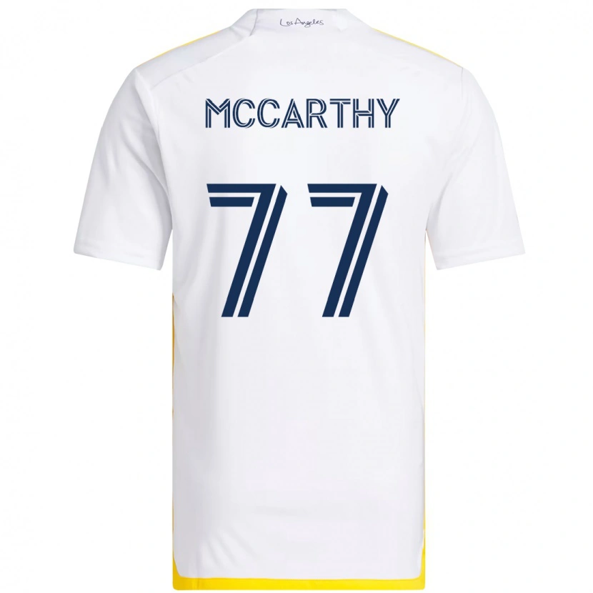 Danxen Uomo Maglia John Mccarthy #77 Bianco Giallo Kit Gara Home 2025/26 Maglietta
